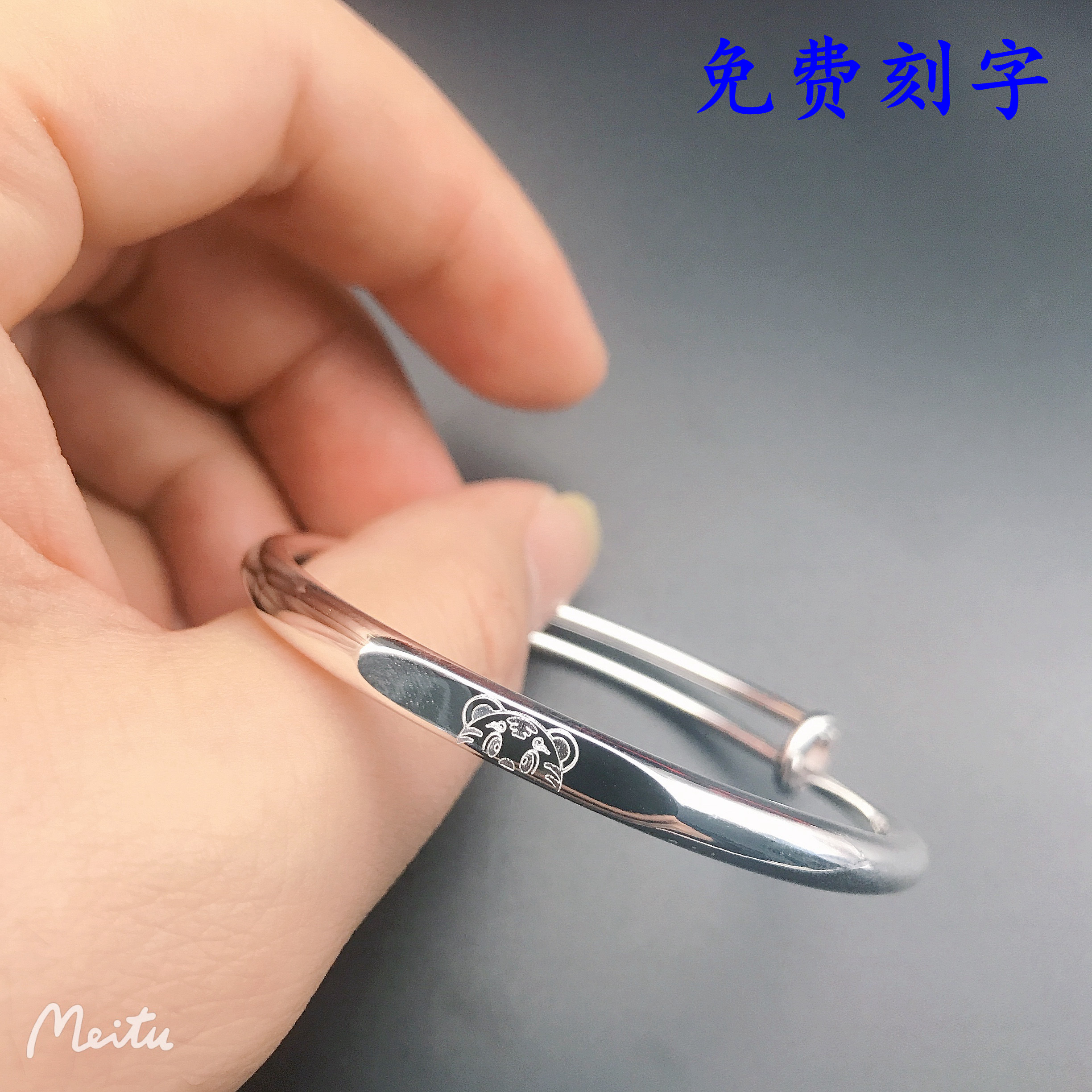 S999纯银手镯女学生实心幸运四叶草银手环女送女友妈妈生日礼物