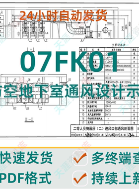 07FK01 防空地下室通风设计示例PDF格式电子版人防图集