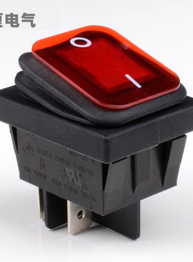 KCD4防水船型开关红灯四脚VDE/ENEC/CCC/CE/UL/大电流16A250V认证