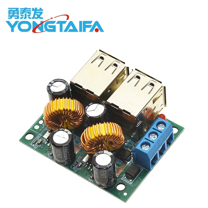 DC-DC电源模块36/24/12/9V转5V3A降压模块4USB接口车载充电太阳能