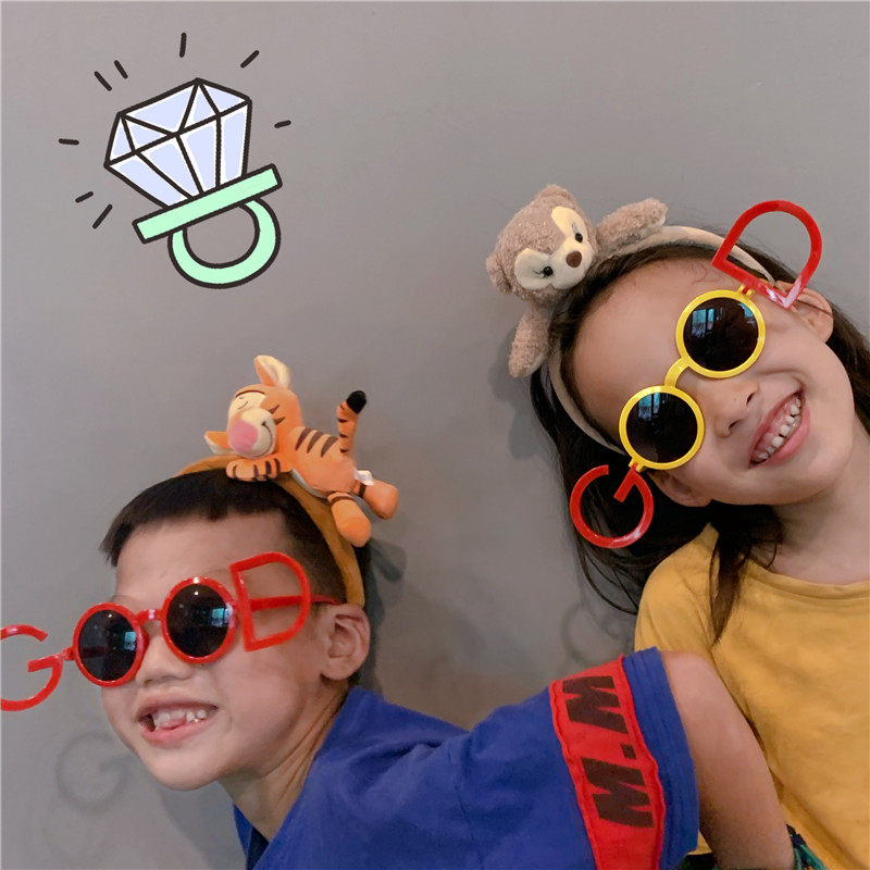 网红儿童生日眼镜搞怪眼镜派对宝宝头饰拍照女童装饰发箍快乐男生