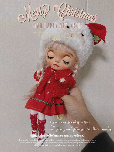 【完售展示】圣诞雪人帽 单品 圣诞娃衣Blythe