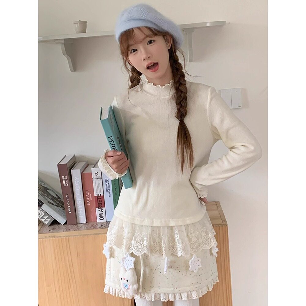 11德绒韩系温柔风蕾丝拼