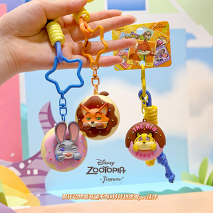 正版 疯狂动物城奇趣甜甜圈系列挂件书包朱迪兔尼克狐豹警官钥匙扣
