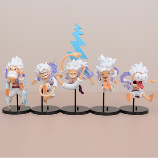 跨境 海贼Q版 5款太阳神 五档尼卡路飞搞怪 场景手办模型公仔装