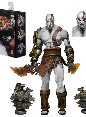 正版 NECA 战神3 Ultimate Kratos 奎托斯奎爷盒装豪华版手办模型