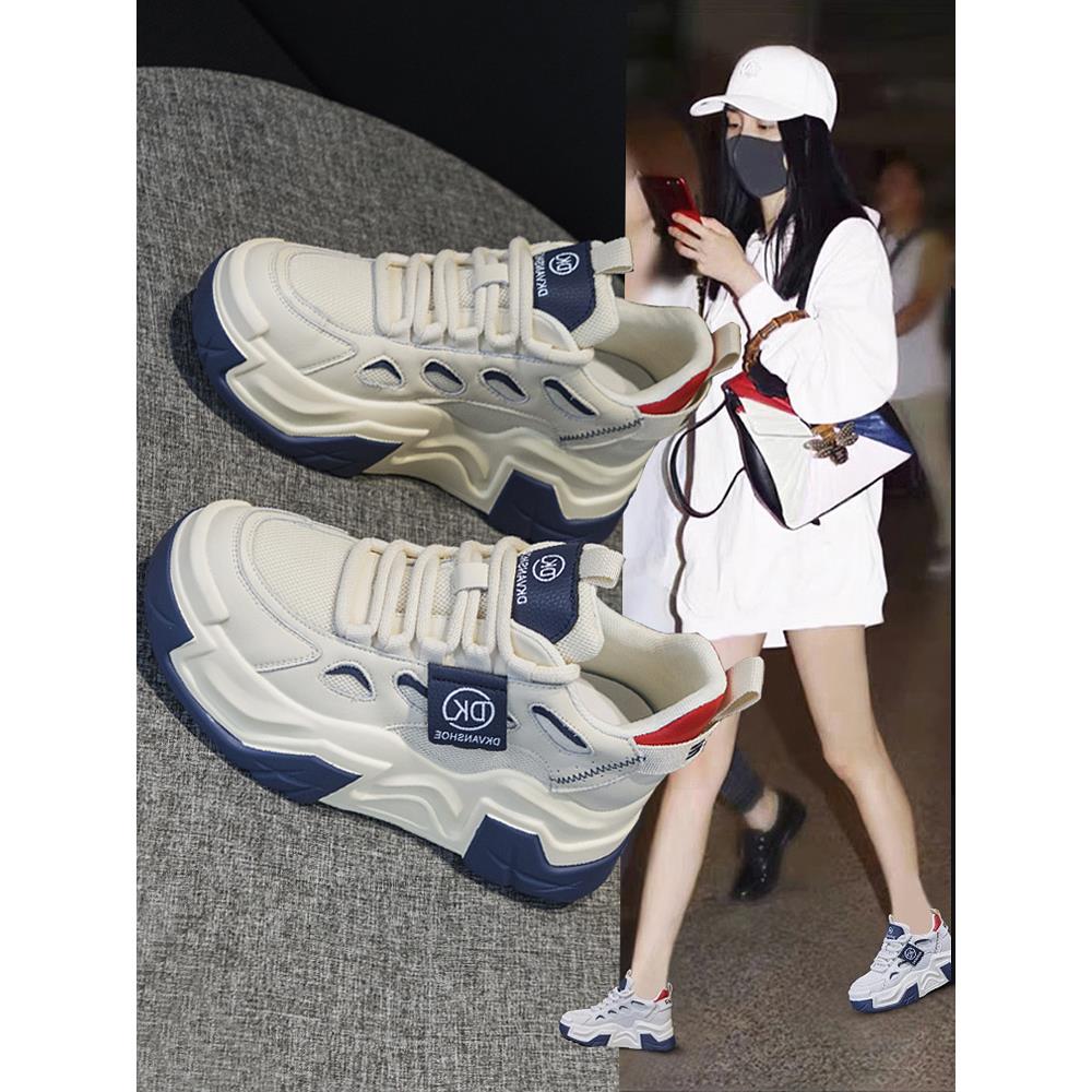 巨好看老爹鞋女款秋季2025新款爆款超火休闲运动厚底内增高女鞋子