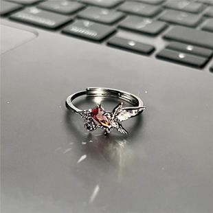 恋与深空秦彻乌鸦戒指小众设计哥特风戒指暗黑生日礼物饰品