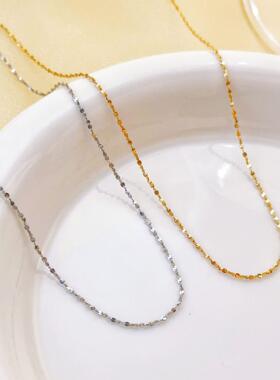 碎满天星细链钛钢项链裸链不掉色尾牌不锈钢饰品女轻奢时尚锁骨链