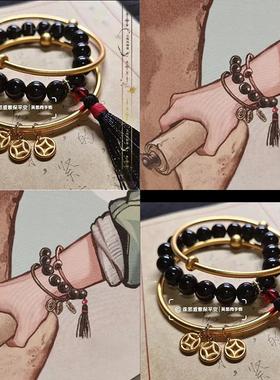 盗墓笔记吴邪同款玻璃手串网红古风吉祥手镯佛珠手捻文玩手链