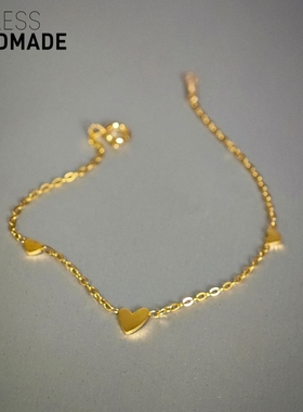 含金量5%少女系14K金爱心手链