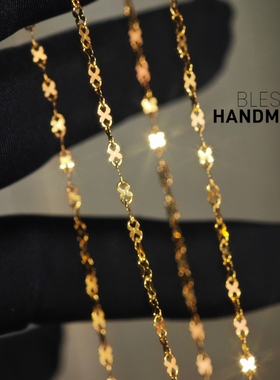 巨闪8字镭射闪片K金项链保色好