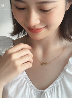 欧美风LOVE英文字母14K项链