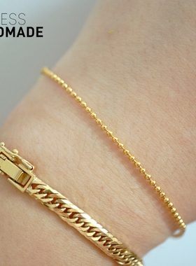 含金量5%美国14K包金珠手链