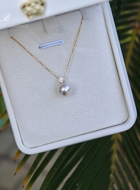 升级版单钻强光澳白珍珠戴妃项链