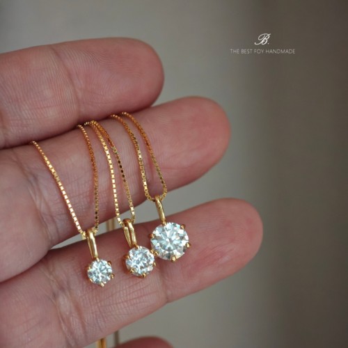 媲美钻石超亮纯银K金莫桑钻项链