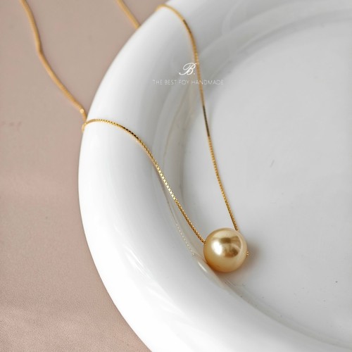 原创南洋金纯银路路通珍珠项链