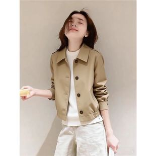 2026年新款今年流行爆款绝美巨好看的小个子卡其色风衣外套女春季