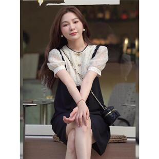 2026年夏季大码女装胖mm甜美减龄裙子微胖妹妹气质显瘦拼接连衣裙