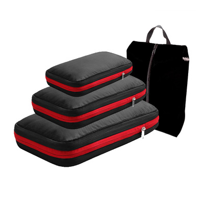 Travel Compression Packing Cubes With Shoe Bag Portable Fold