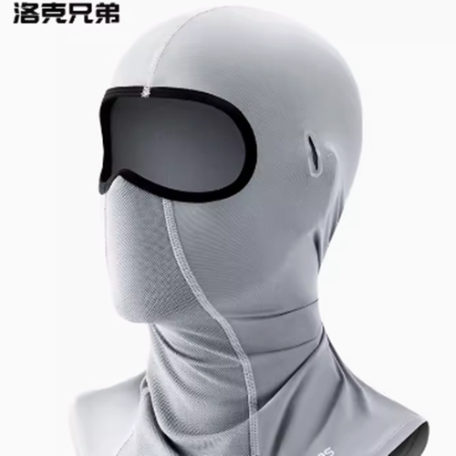洛克兄弟冰丝防晒头套夏季摩托车电动车面巾面罩男女护脸骑行头套