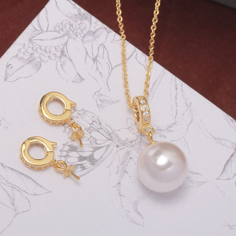 DIY珍珠配件 S925纯银微镶锆石珍珠吊坠扣头项链饰品 简约气质女,饰品/流行首饰/时尚饰品新,项坠/吊坠,淘宝优惠券,粉丝福利购,淘宝优惠卷