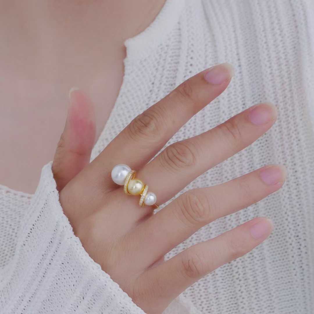 S925纯银多珠戒指空托