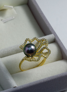 DIY珍珠配件新款S925纯银戒指