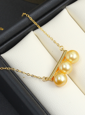 微镶多珠平衡木珍珠项链吊坠空托