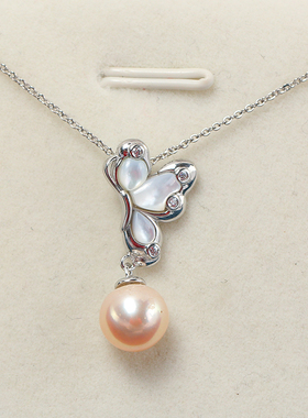 DIY配件S925纯银精致蝴蝶贝壳