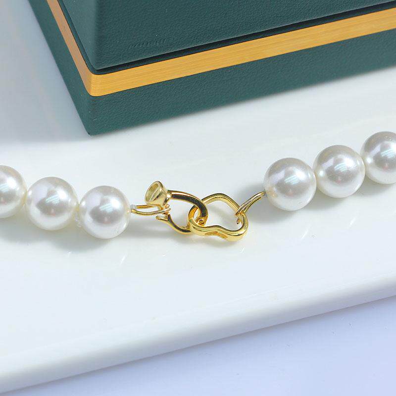 DIY珍珠配件新款S925纯银光面爱心项链扣子连接搭扣时尚精致简约