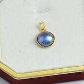 精美 马贝光面万能扣吊坠空托时尚 DIY珍珠配件新款 S925纯银薄款