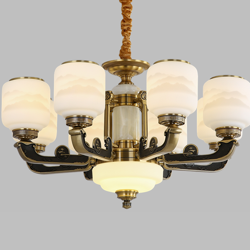 中山新中式吊灯客厅灯锌合金玉石餐厅灯中国风卧室书房家用大吊灯,家装灯饰光源,客厅吊灯,淘宝优惠券,粉丝福利购,淘宝优惠卷