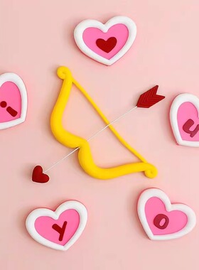 弓箭蛋糕装饰摆件翻糖网红烘焙爱心魔术纸love情人节快乐520插件