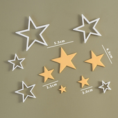 翻糖切模五角星八芒星四角星几何形状蛋糕装 饰压模烘焙模具