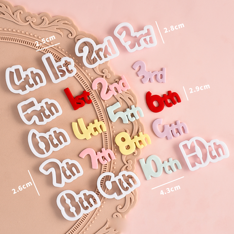 糖堡森林连体英文数字周岁生日蛋糕翻糖塑料切模甜品装饰烘焙模具