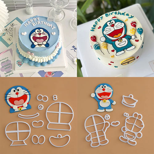 卡通哆啦A梦叮当猫翻糖切模机器猫蓝胖子生日蛋糕装饰烘焙模具