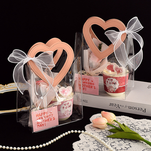 38女神节蛋糕包装盒伴手礼盒装饰花束透明手提袋波波杯包装礼品袋