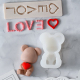 七夕小熊love模具情人节爱心硅胶巧克力翻糖蛋糕装 饰摆件烘焙用品