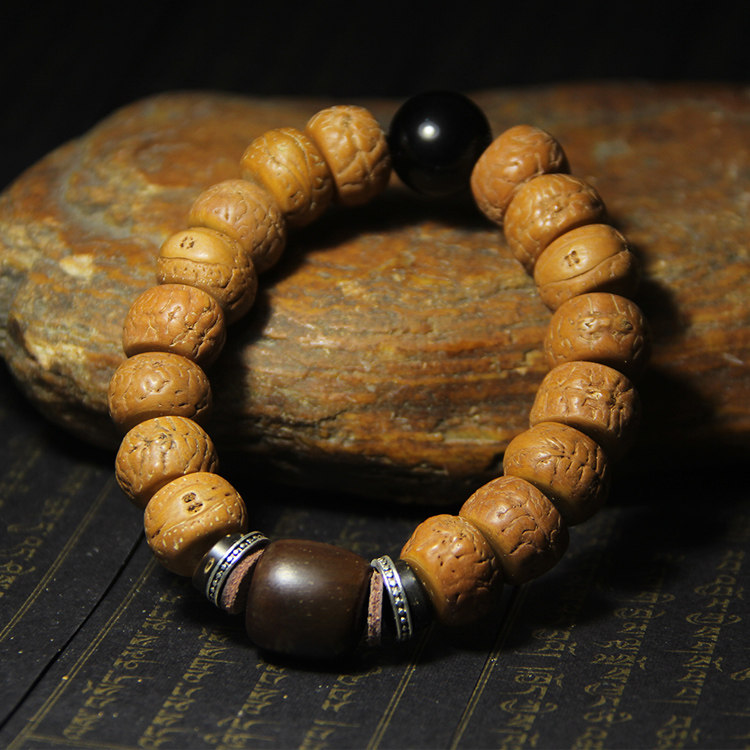 佛善居【空灵】尼泊尔藏式凤眼菩提子男士手串高密黄红皮颗颗正眼