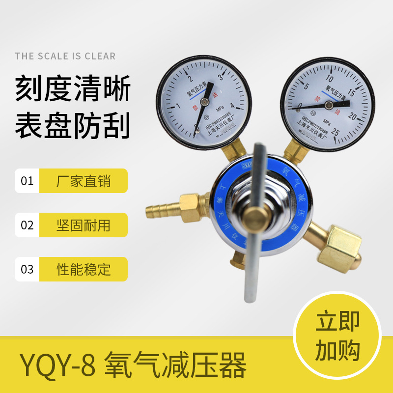 YQY-08上海减压器 4*25MPa氧气减压器减压阀氧气表上海天川