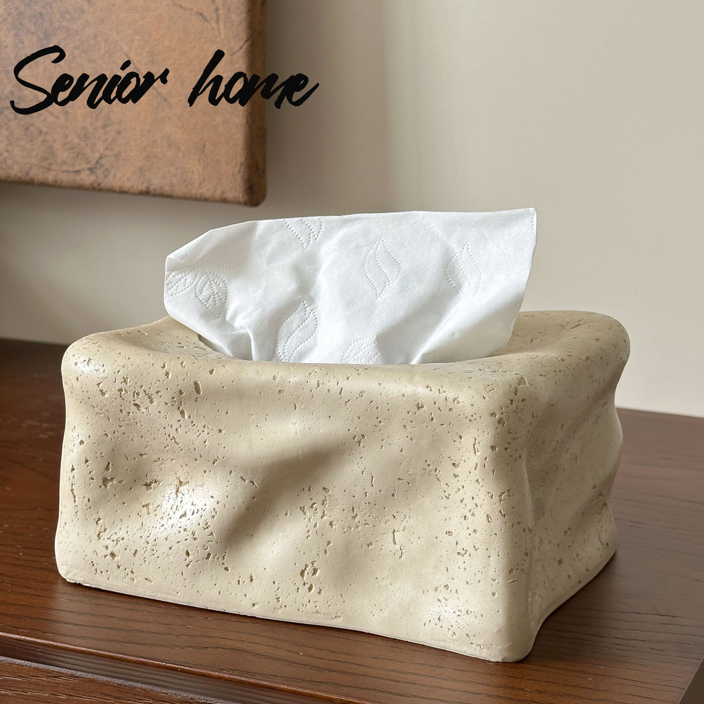 设计师简约洞石抽纸筒创意纸抽盒