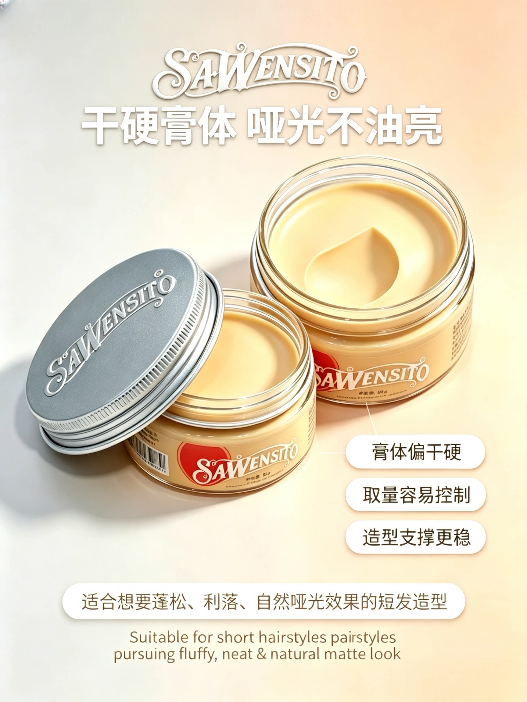 莎威斯特头发定型发泥发型师推荐