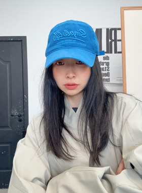 （马到超神）显白克莱因蓝字母刺绣棒球帽休闲百搭