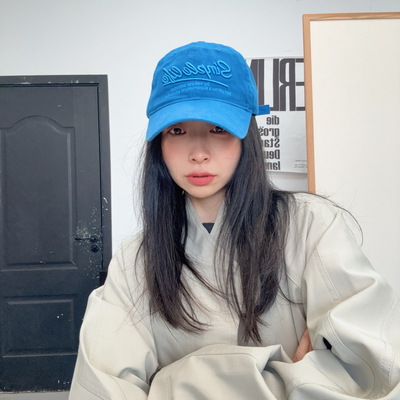 （马到超神）显白克莱因蓝字母刺绣棒球帽休闲百搭