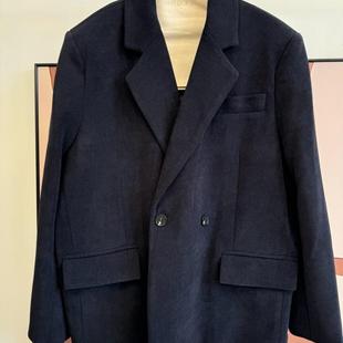 藏蓝色加薄棉西服外套通勤休闲显瘦百搭 小兰