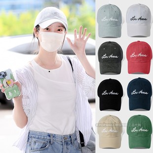 LIN AVENUE 韩国代购 IU李智恩同款 BTOB李昌燮 ins风格绣花帽子