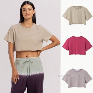 棉材质3种颜色瑜伽服露脐长度短袖 韩国代购 女款 MUDRA T恤 BUDHI