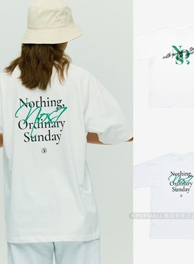 韩国正品代购 NOS7 孙兴慜明星同款 男女款高级白色36支短袖T恤