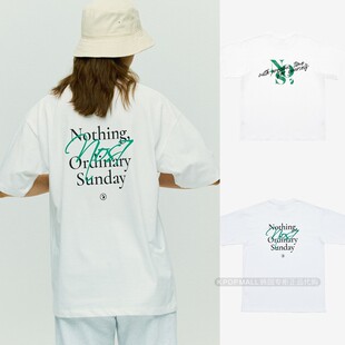 高级白色36支短袖 韩国正品 T恤 男女款 孙兴慜明星同款 代购 NOS7